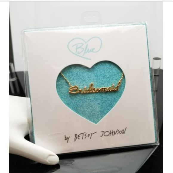 Betsy Johnson Bridesmaid Gold Tone Necklace Christmas gift - Picture 4 of 4